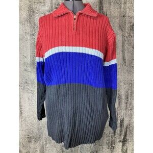Eddie Bauer Striped Color block Vintage sweater, Women’s size Oversized Large